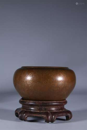 Bronze Inlaid Silver Incnese Burner