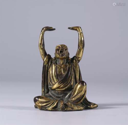 Gilt Bronze Luo Han Statue