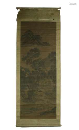 Chou Ying , Landscape Painting ( Silk)