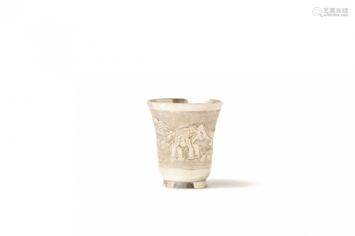 A INDIAN STERLING SILVER CEREMONIAL DRINKING CUP