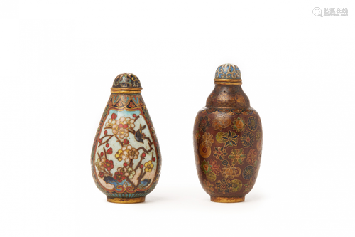 TWO CLOISONNÉ SNUFF BOTTLES