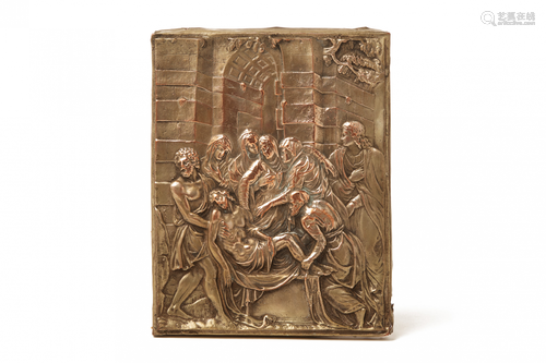 A SILVERED COPPER PLAQUE OF THE ENTOMBMENT AFTER GUGLIELMO DELLA PORTA