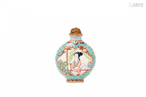 AN ENAMEL SNUFF BOTTLE