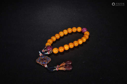 AMBER 18-BEAD BRACELET