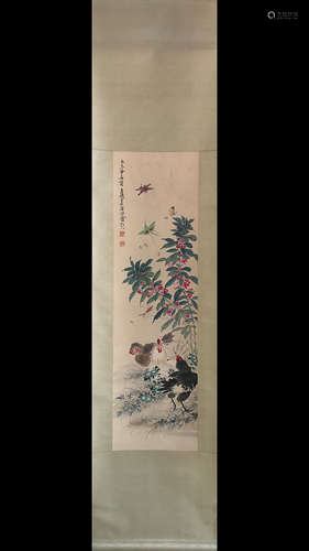 INK AND COLOR PAPER SCROLL BY WANG XUE