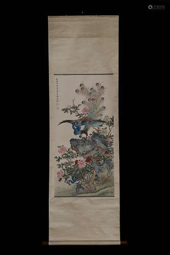 PAPER SCROLL PAINTING BY SHEN QUAN