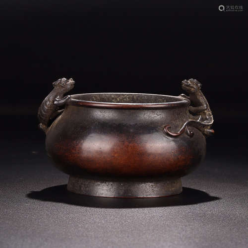 QIN SHULV MARK BRONZE CENSER