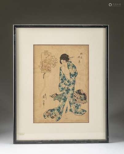 Japanese Kikujawa Eizan Woodblock Print