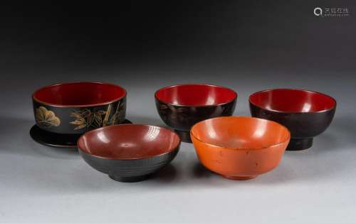 Set Of Japanese Lacquer Bowls