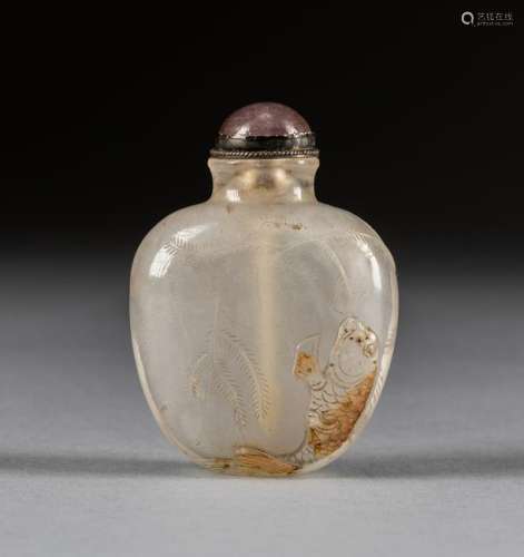 19th Chinese Antique Rock Crystal Snuff Bottle