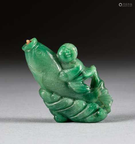 19th Chinese Antique Jade Stone Snuff Bottle