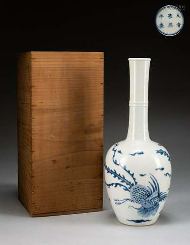 Kangxi Mark Chinese Antique Blue White Vase