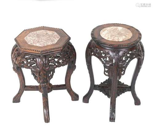 Set 19th Chinese Antique Rosewood Stands