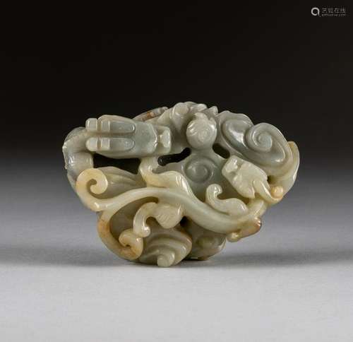 Republic Period Chinese Antique Black White Jade Paper Weight