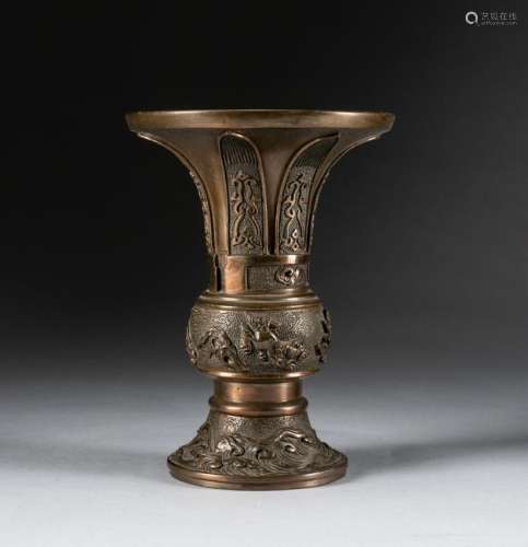 Meiji period Japanese Antique Bronze Vase