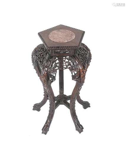 19th Chinese Antique Rosewood Plant Stand