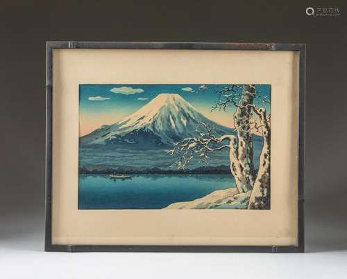 Japanese Tsuchiya Koitsu Yamanaka Lake In Winter Woodblock Print