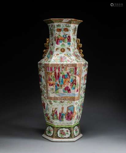REPAIRED 18th Qianlong Period Chinese Antique Guangcai Vase