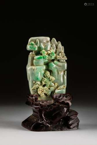 1950-1970 Chinese Antique Jade Stone Mountain