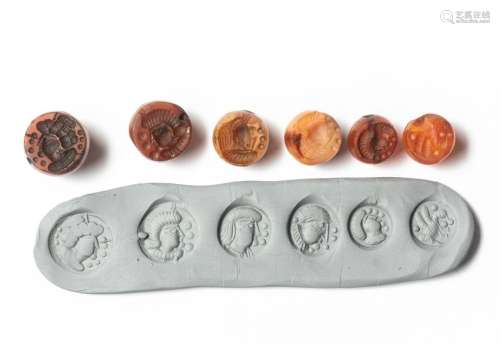 Group Sassanid Empire Style Ancient Agate Seals
