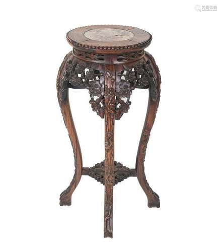 19th Chinese Antique Rosewood Plant Stand