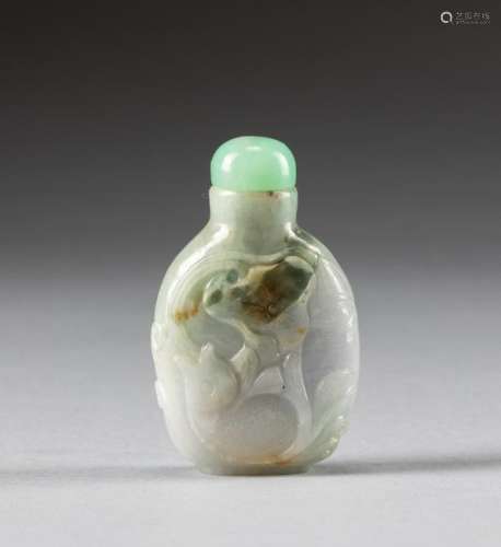 Republic Period Chinese Antique Jade Jadeite Snuff Bottle