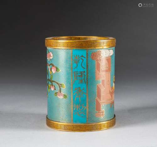 Chinese Antique Cloisonne Brushpot, Republic Period