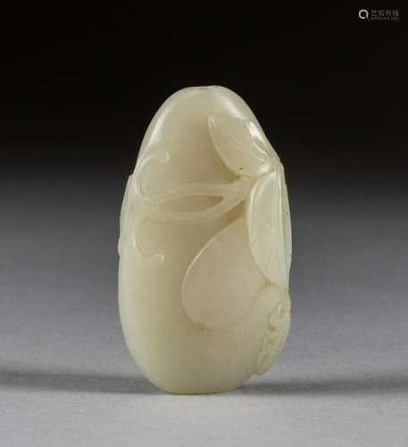 19th Style Chinese Antique White Jade Snuff Bottle