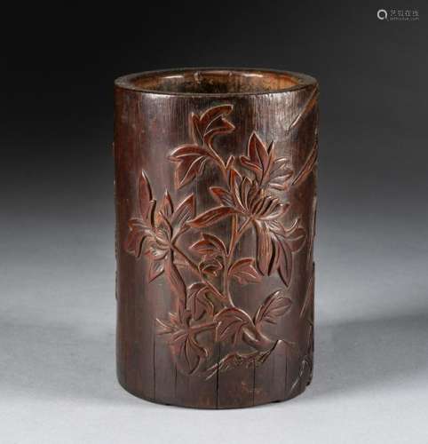 19th Chinese Antique Bamboo Brushpot