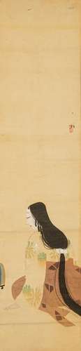 Japanese Antique Painting Lady