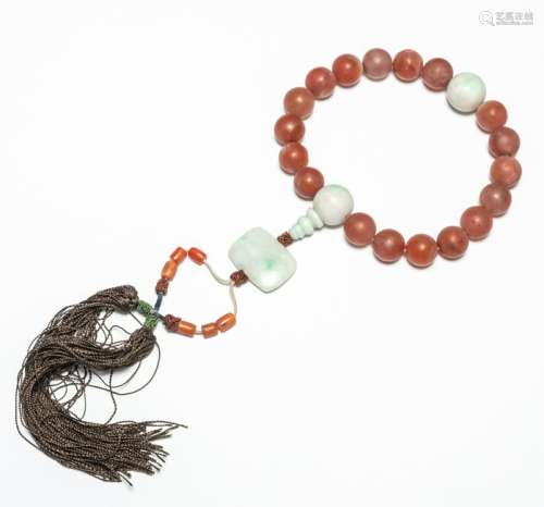 19th Chinese Antique Agate Prayer Beads