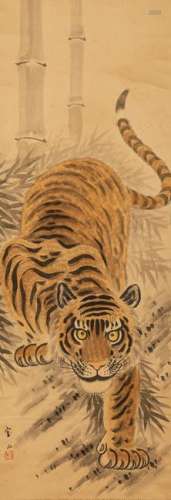 Japanese Antique Painting Tiger