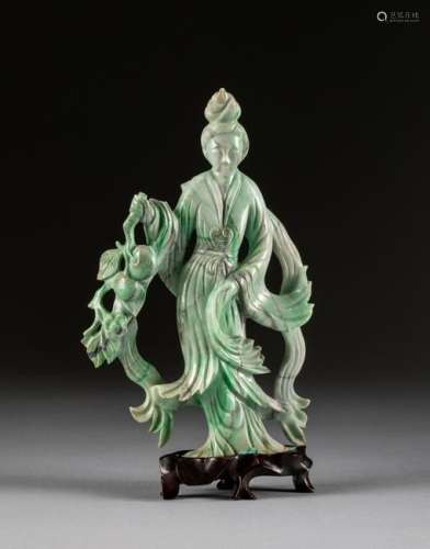 REPAIRED 1890-1920 Chinese Antique Jadeite Figure