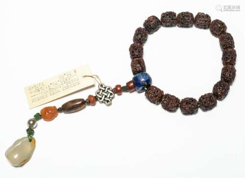 19th Manchu Style Chinese Antique Nuts Prayer Beads