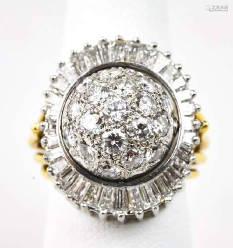 Estate Retro 14kt Gold Diamond & Ruby Spinner Ring