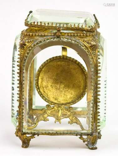 Antique 19th C Ormolu & Glass Jewelry Display Case