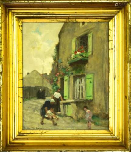 Jules Herve Oil Painting European Street Scene