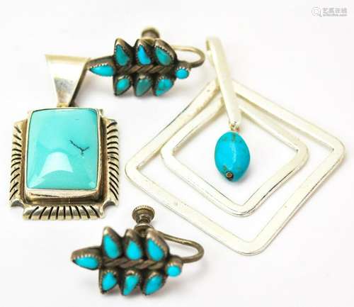 Collection of Sterling Silver & Turquoise Jewelry