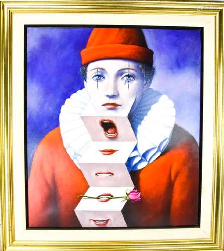 Rafal Olbinski Portrait of a Clown Oil Painting