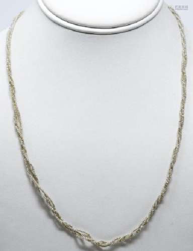 Antique 18kt White Gold & Seed Pearl Necklace