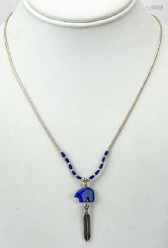 Sterling & lapis Lazuli Native American Necklace