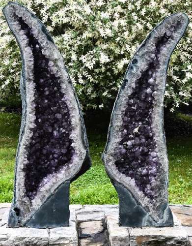 Huge Pair of Natural Amethyst 