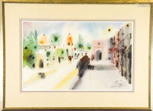 Shmuel Katz Watercolor Painting of Israel