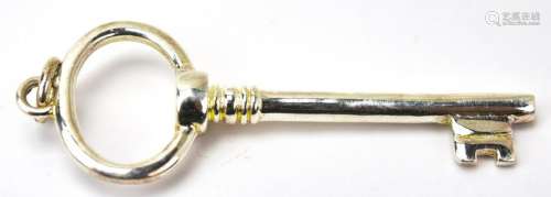 Large Sterling Skeleton Key Necklace Pendant