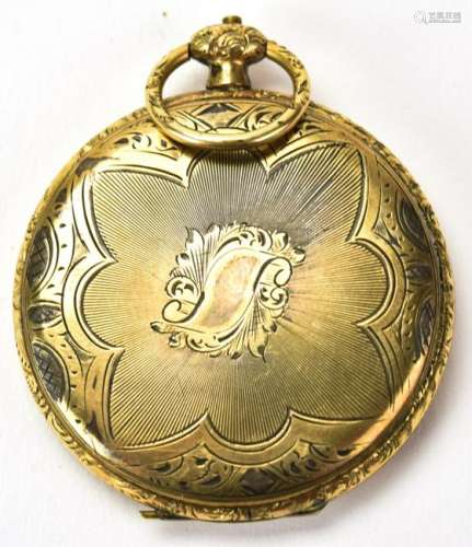 Antique 19th C Gold Filled Double Locket Pendant