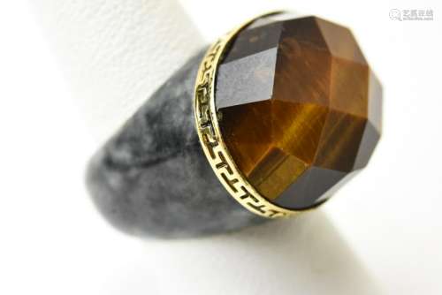 14kt Yellow Gold Tigers Eye & Agate Ring