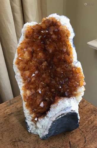 Beautiful Citrine Druzy Natural Cathedral Geode