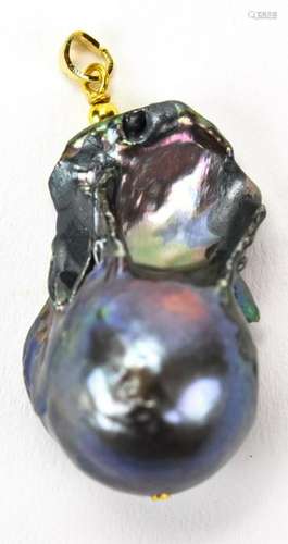 Large Tahitian Baroque Cultured Pearl Pendant