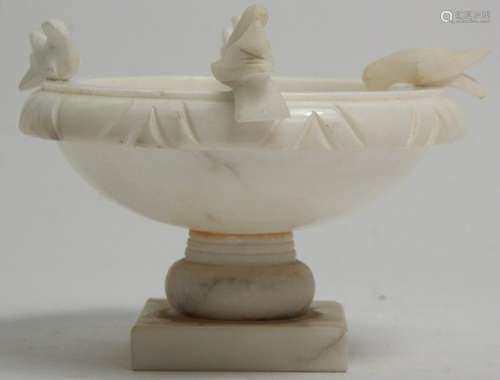 Antique Grand Tour Alabaster Doves of Pliny Statue