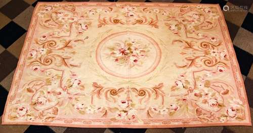 French Aubusson Style Tapestry Floral Motif Carpet